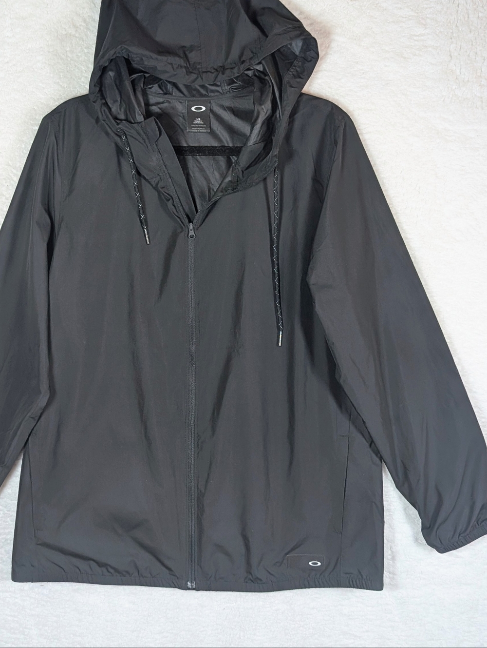Oakley Women's Black Hooded‎ Windbreaker Lightweight Shell